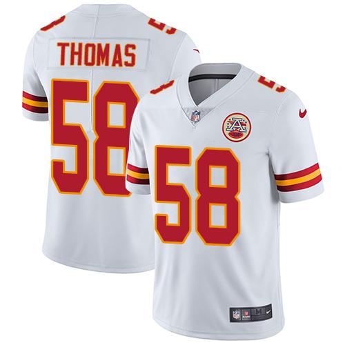 Nike Chiefs #58 Derrick Thomas White Men's Stitched NFL Vapor Untouchable Limited Jersey - Click Image to Close